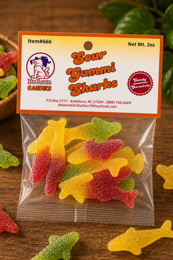 Sour gummy sharks